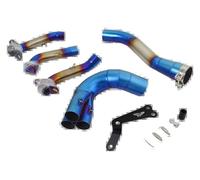 silencieux d'échappement Pour Y&amaha Pour MT09 Pour MT-09 Pour Tracer 9 900 GT XSR900 Moto Échappement Sortie D'échappement Silencieux Avant Liaison Tuyau 51 Mm(Blue)