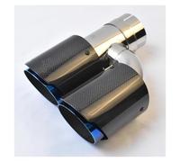 Silencieux D'échappement Tuyau De Silencieux Droit En Acier Inoxydable Brillant 1 Pièce Extrémité Latérale Gauche En Carbone Embout D'échappement Gorge Queue(70-89MM)