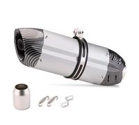 Silencieux D'échappement Universel 51mm Moto Pour Yamaha FZ6N R1 R3 Accessoires Remplacement Modifiés Acier Inoxydable(TYPE-A 370MM)