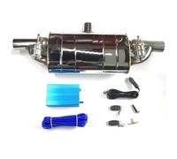 Silencieux D'échappement Universel Valve Variable Avec Télécommande Pompe Vide Forme T Une Entrée Deux Sorties 51/63/76 Mm Extrémités(76MM+Vacuum Pump)