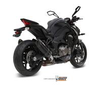 Silencieux double MIVV Suono inox brossé noir/casquette carbone Kawasaki Z1000