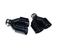 Silencieux Échappement 1 Paire De Tuyaux D'échappement Mats En Acier Inoxydable De 101 Mm, Embout De Silencieux Noir Buse Échappement Tête Échappement(B in64-out89mm)
