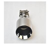 Silencieux Échappement Embout D'échappement 2.5 Pouces, Entrée 4 Pouces, Sortie 7.5 Pouces Long, En Acier Inoxydable 304, Bouche Inclinée, Double Couche, 1 Pièce Tuyau D'échappement(IN60-OUT76MM)