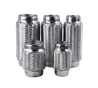 Silencieux Échappement Tube D'échappement Universel Pour Voiture, Connexion Flexible Et Télescopique, Soufflet Tressé, Connecteur Silencieux Soudé En Acier Inoxydable Tuyau D'échappement(63MM-165MM)