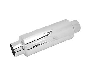 Silencieux échappement voiture universel 6,4 cm acier | Embout de Sortie Arrière, Acier Arrondi, Montage Universel, Tuyau 6,4 Cm, Compatible Automobile et Moto