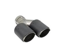 Silencieux Embout De Silencieux Double Sortie Noir En Acier Inoxydable Pour BMW Série 3 Embouts D'échappement Universels En Fibre De Carbone Noir Mat Tuyau D'échappement(Left in60-out89)
