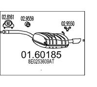 Silencieux final 01.60185 MTS pour AUDI A4 B6 A4 B6 Avant