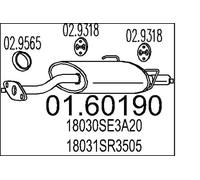 MTS 01.60190 Silencieux arrière