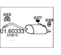 Silencieux final 01.60333 MTS pour FIAT 500 500 C