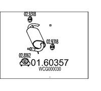 Silencieux final 01.60357 MTS pour LAND ROVER FREELANDER I FREELANDER I Soft Top