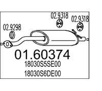 Silencieux final 01.60374 MTS pour HONDA CIVIC VII Hatchback