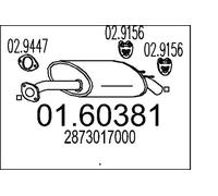 Silencieux final 01.60381 MTS pour HYUNDAI MATRIX