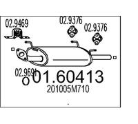Silencieux final 01.60413 MTS pour NISSAN ALMERA II