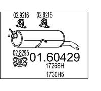 Silencieux final 01.60429 MTS pour PEUGEOT CITROËN