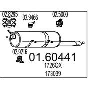 Silencieux final 01.60441 MTS pour PEUGEOT 307 CC