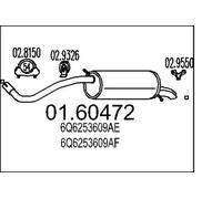Silencieux final 01.60472 MTS pour SKODA SEAT VW