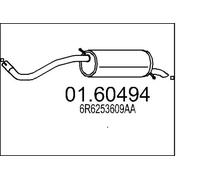 Silencieux final 01.60494 MTS pour SEAT SKODA