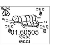 MTS 01.60505 Silencieux arrière