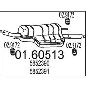 MTS 01.60513 Silencieux arrière