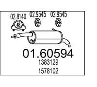 Silencieux final 01.60594 MTS pour FORD FIESTA V