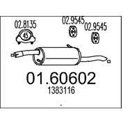 Silencieux final 01.60602 MTS pour FORD FUSION