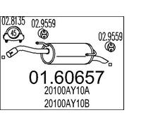 Silencieux final 01.60657 MTS pour NISSAN MICRA III