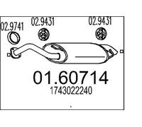 Silencieux final 01.60714 MTS pour TOYOTA COROLLA COROLLA Verso