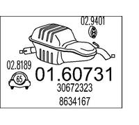 Silencieux final 01.60731 MTS pour VOLVO S60 I V70 II