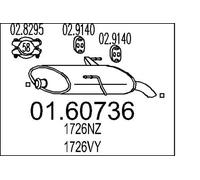 Silencieux final 01.60736 MTS pour PEUGEOT 206 SW