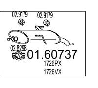 Silencieux final 01.60737 MTS pour PEUGEOT 206 SW