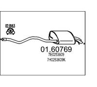 Silencieux final 01.60769 MTS pour VW MITSUBISHI