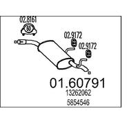 Silencieux final 01.60791 MTS pour OPEL VECTRA C Break