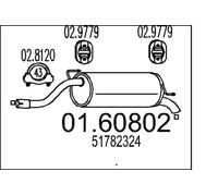 Silencieux final 01.60802 MTS pour FIAT GRANDE PUNTO PUNTO