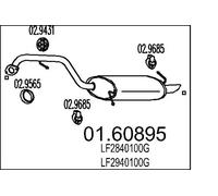 Silencieux final 01.60895 MTS pour MAZDA 5