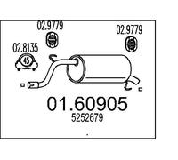Silencieux final 01.60905 MTS pour OPEL CORSA D