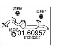 MTS 01.60957 Silencieux arrière