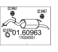 MTS 01.60963 Silencieux arrière
