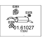 Silencieux final 01.61027 MTS pour PEUGEOT 207 207 SW