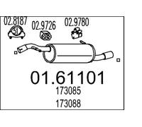 Silencieux final 01.61101 MTS pour PEUGEOT 207 207 SW 207 CC