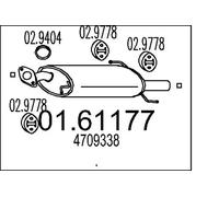 Silencieux final 01.61177 MTS pour OPEL SUZUKI