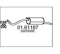 Silencieux final 01.61187 MTS pour SEAT SKODA