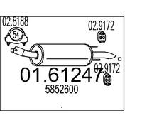 Silencieux final 01.61247 MTS pour OPEL ZAFIRA B Camionnette/Monospace