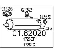 Silencieux final 01.62020 MTS pour CITROËN XSARA PICASSO