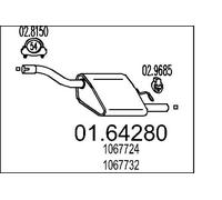 MTS 01.64280 Silencieux arrière