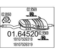 Silencieux final 01.64520 MTS pour BMW 3 3 Coupé 3 Touring 3 Décapotable