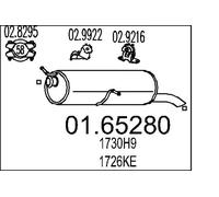 Silencieux final 01.65280 MTS pour PEUGEOT CITROËN