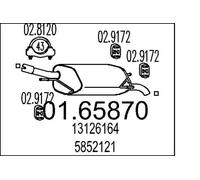Silencieux final 01.65870 MTS pour OPEL CORSA C