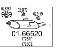 Silencieux final 01.66520 MTS pour PEUGEOT 406 Coupé