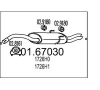 Silencieux final 01.67030 MTS pour CITROËN FIAT PEUGEOT LANCIA