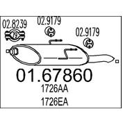 MTS Silencieux final 01.67860 pour PEUGEOT 406